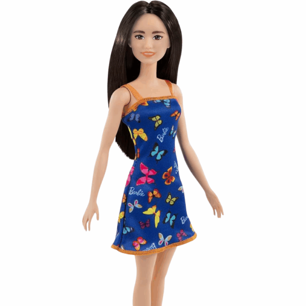 Barbie Fashion Doll con Vestito Blu a Farfalle | Bambola Mattel Originale - immagine 3