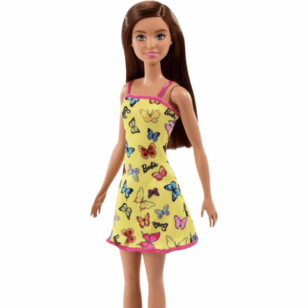 Barbie Fashion Doll con Vestito Giallo a Farfalle | Bambola Mattel - immagine 3