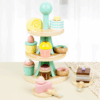 Set Dolci in Legno con Alzata a 3 Livelli – Gioco Pasticceria per Bambini