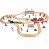 Set Ferrovia in Legno 72 Pezzi – Pista con Treni, Ponte e Accessori