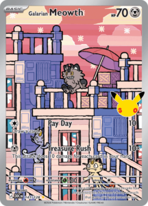 Galarian Meowth 141/128, carta Pok&eacute;mon 30th Celebration in inglese